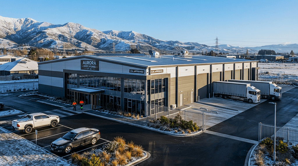 Insulated industrial warehouse shed construction designed for cold-weather conditions in Islamabad.